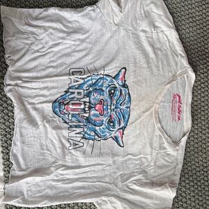 Carolina Panthers Graphic Tee - White with Blue & Pink